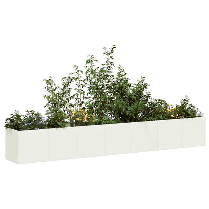 vidaXL Jardinière blanc 280x40x40 cm acier laminé à froid