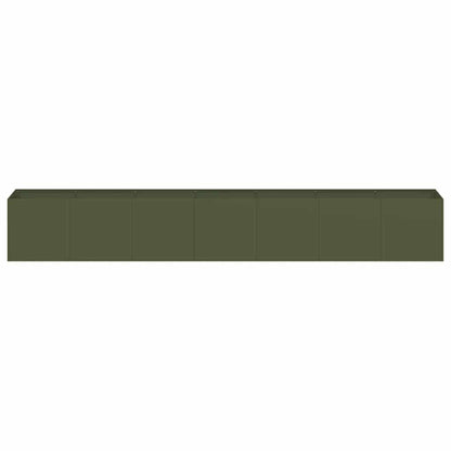 vidaXL Jardinière vert olive 280x40x40 cm Acier laminé à froid