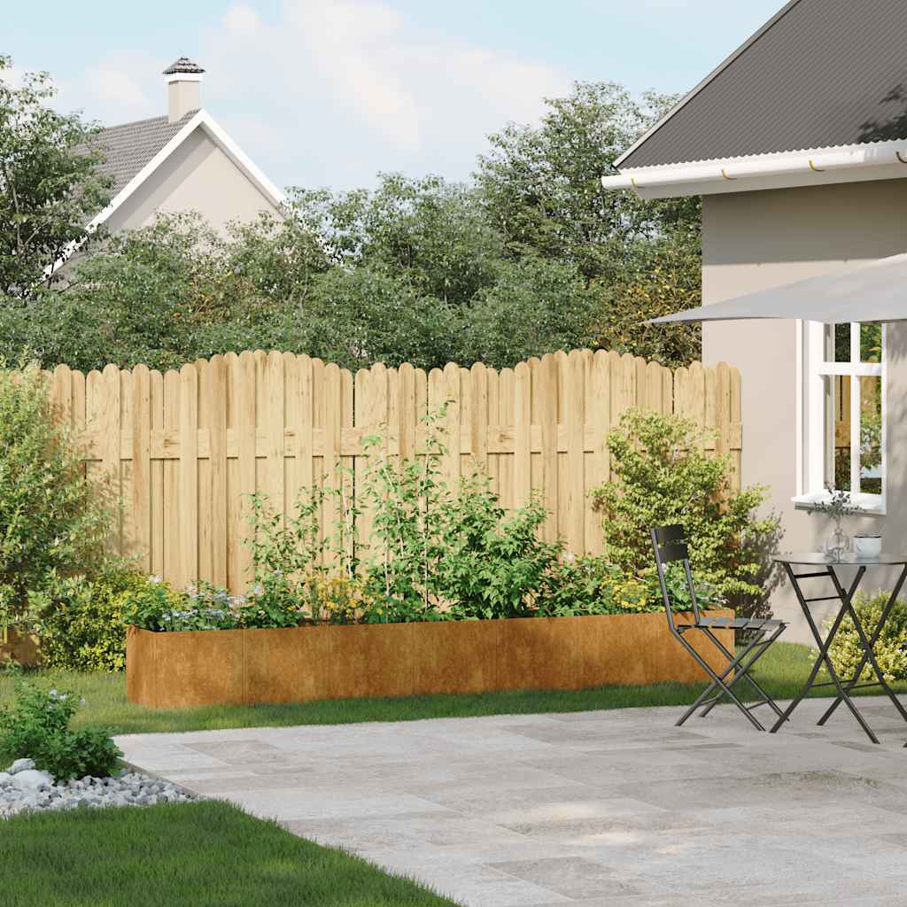 vidaXL Jardinière Rouille 280x40x40 cm Acier Résistant aux Intempéries
