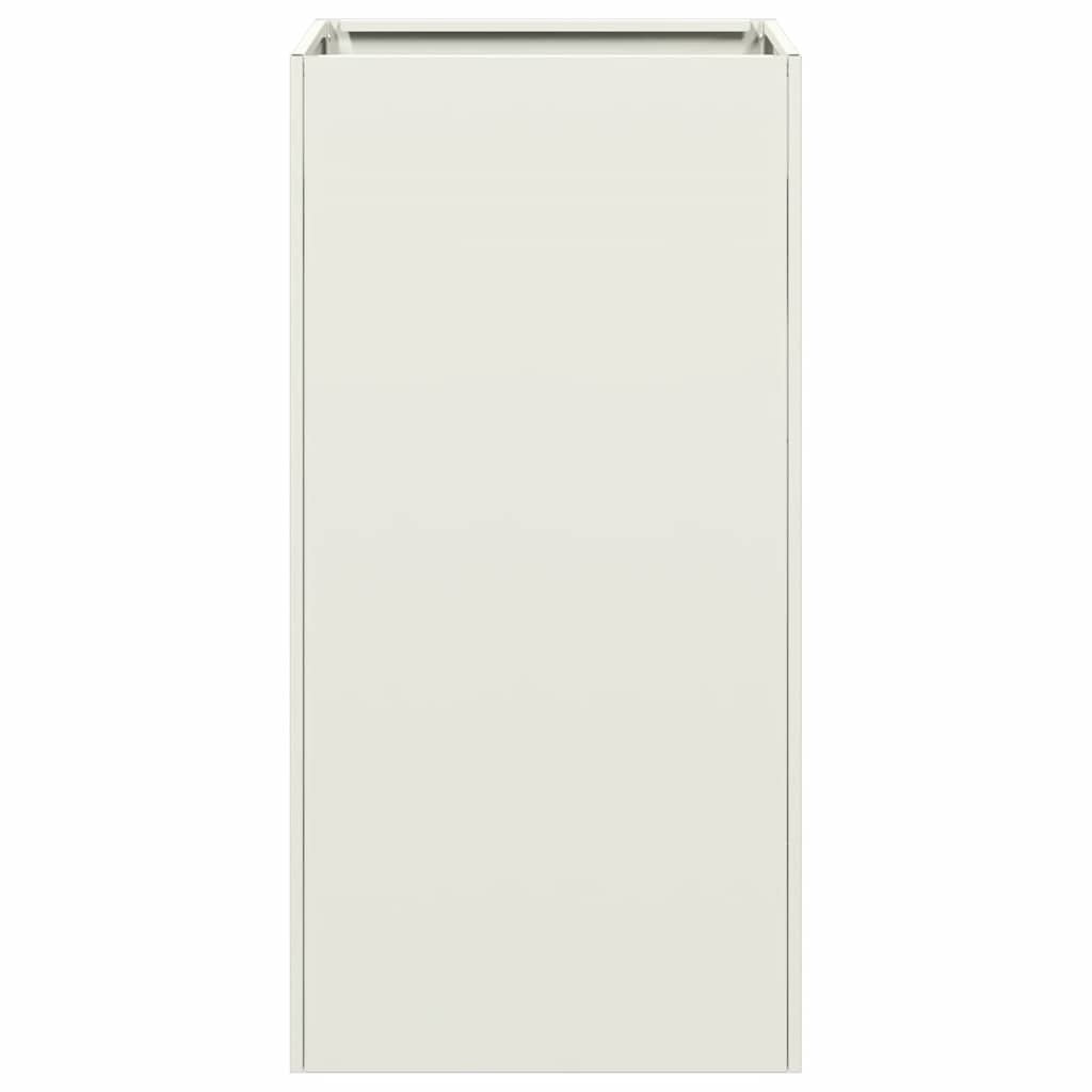 vidaXL Pflanzkübel Weiß 40x40x80 cm Kaltgewalzter Stahl