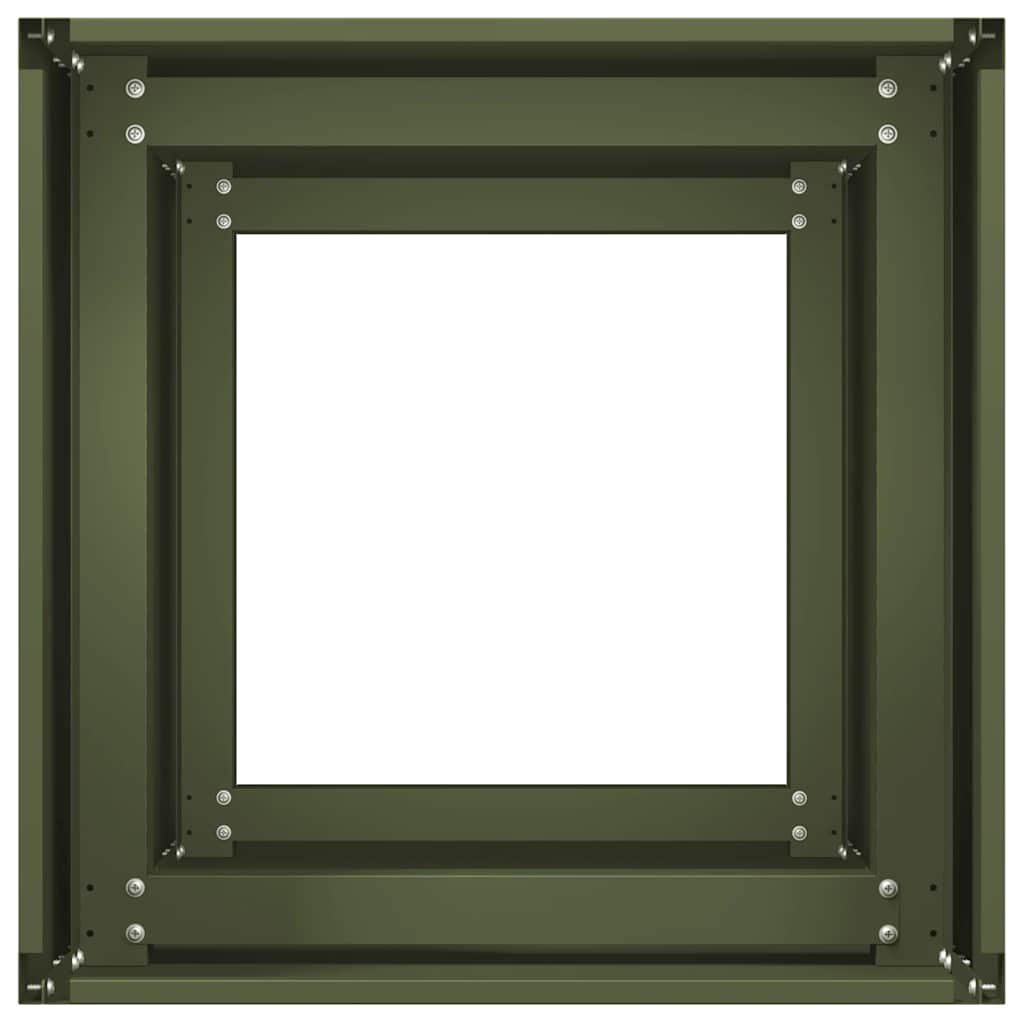 vidaXL Pflanzkübel Olivgrün 40x40x80 cm Kaltgewalzter Stahl