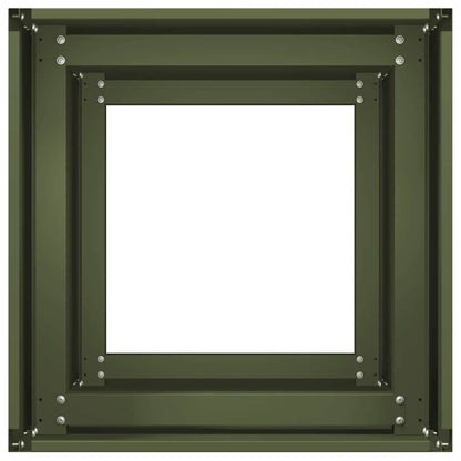vidaXL Pflanzkübel Olivgrün 40x40x80 cm Kaltgewalzter Stahl
