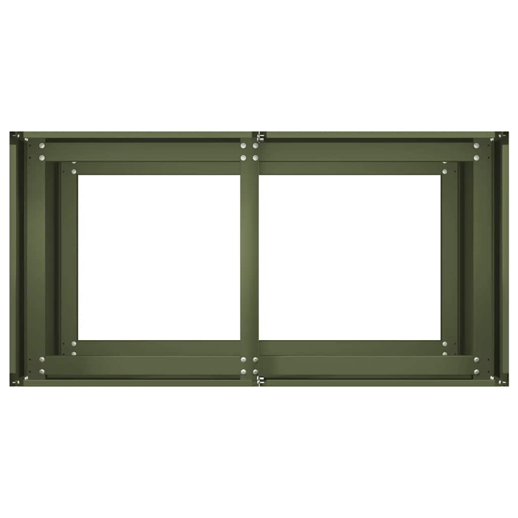 vidaXL Pflanzkübel Olivgrün 80x40x80 cm Kaltgewalzter Stahl