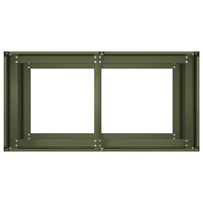 vidaXL Pflanzkübel Olivgrün 80x40x80 cm Kaltgewalzter Stahl