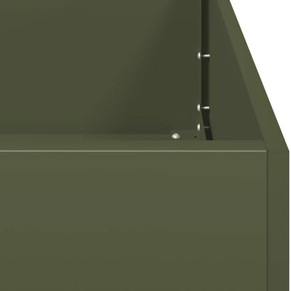 vidaXL Pflanzkübel Olivgrün 80x40x80 cm Kaltgewalzter Stahl
