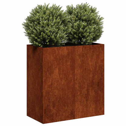 vidaXL Pflanzkübel Rostig 80x40x80 cm Wetterfester Stahl