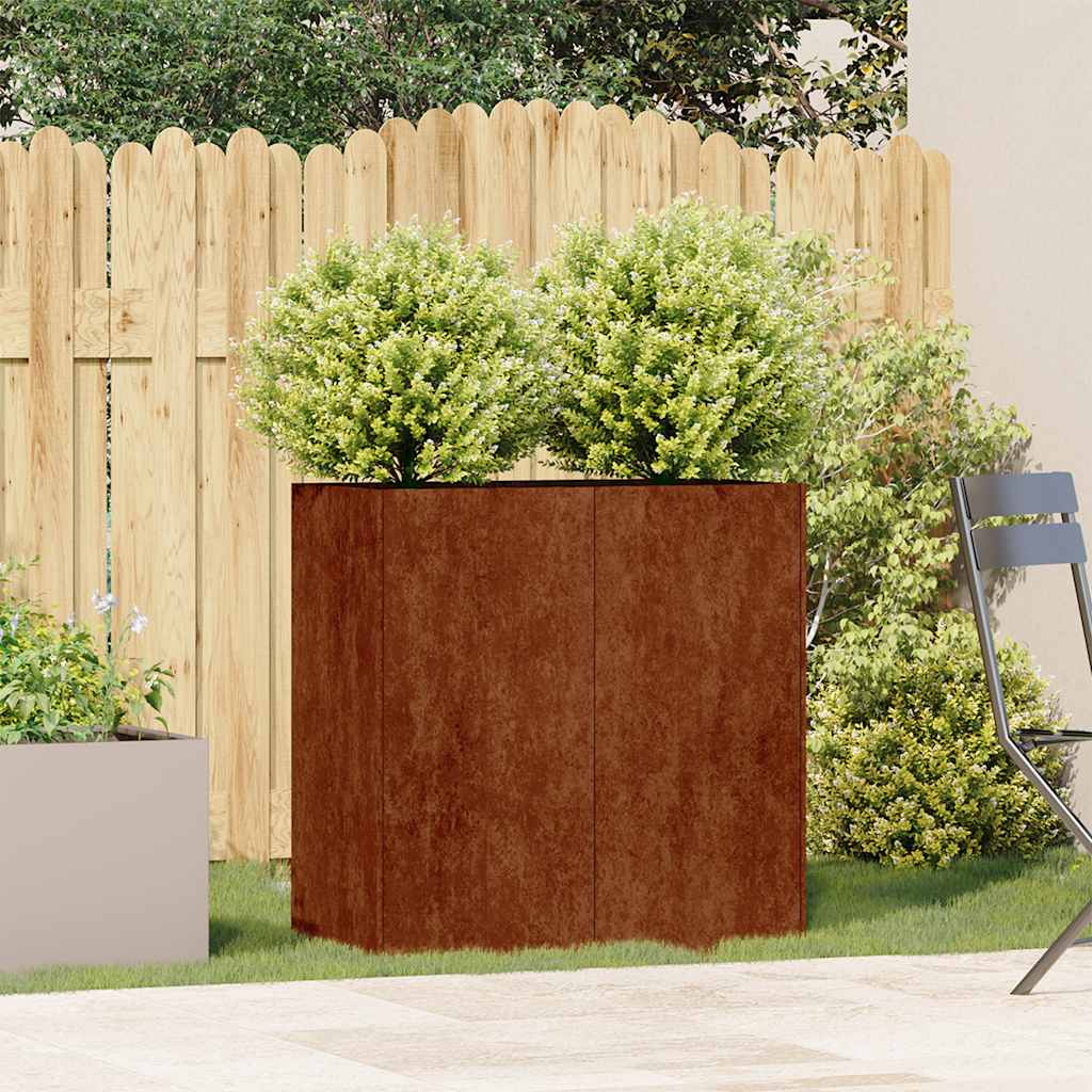 vidaXL Pflanzkübel Rostig 80x40x80 cm Wetterfester Stahl