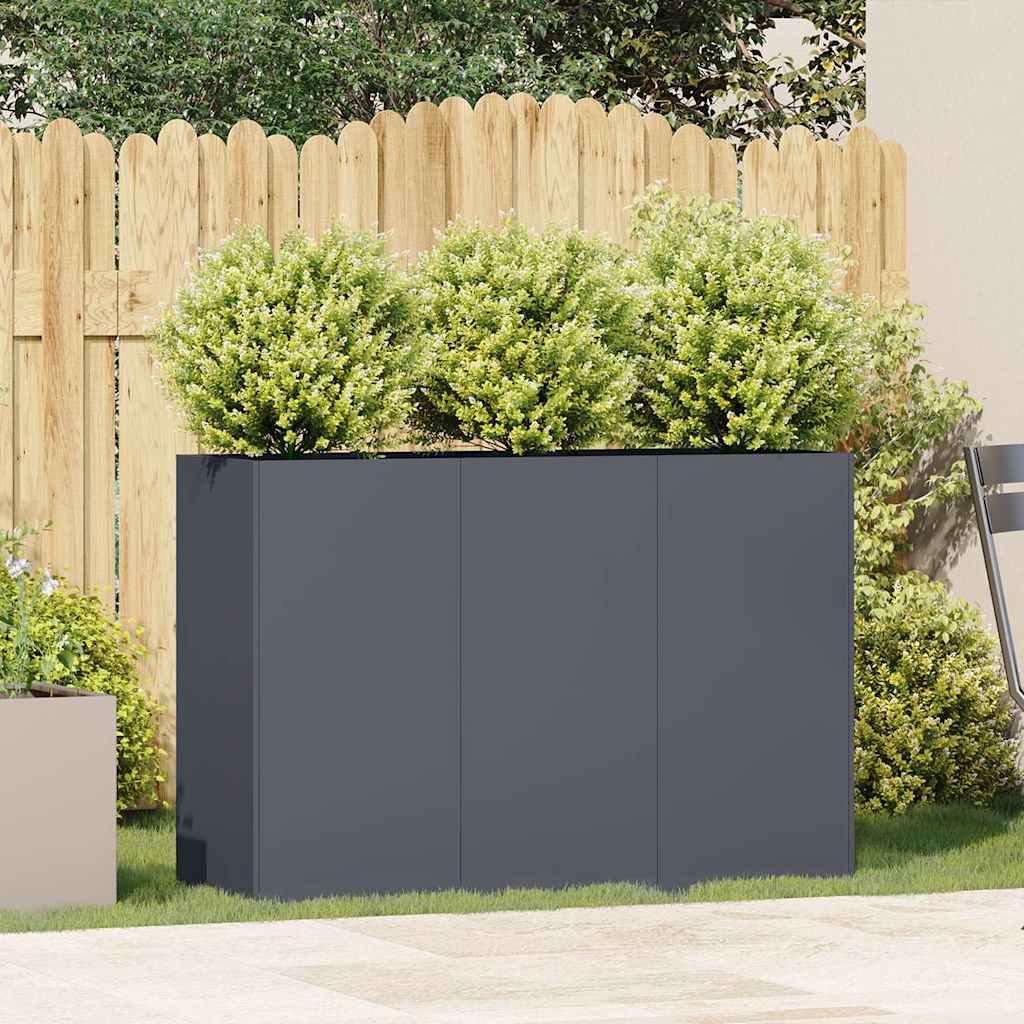 vidaXL Pflanzkübel Anthrazit 120x40x80 cm Kaltgewalzter Stahl