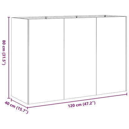 vidaXL Pflanzkübel Anthrazit 120x40x80 cm Kaltgewalzter Stahl