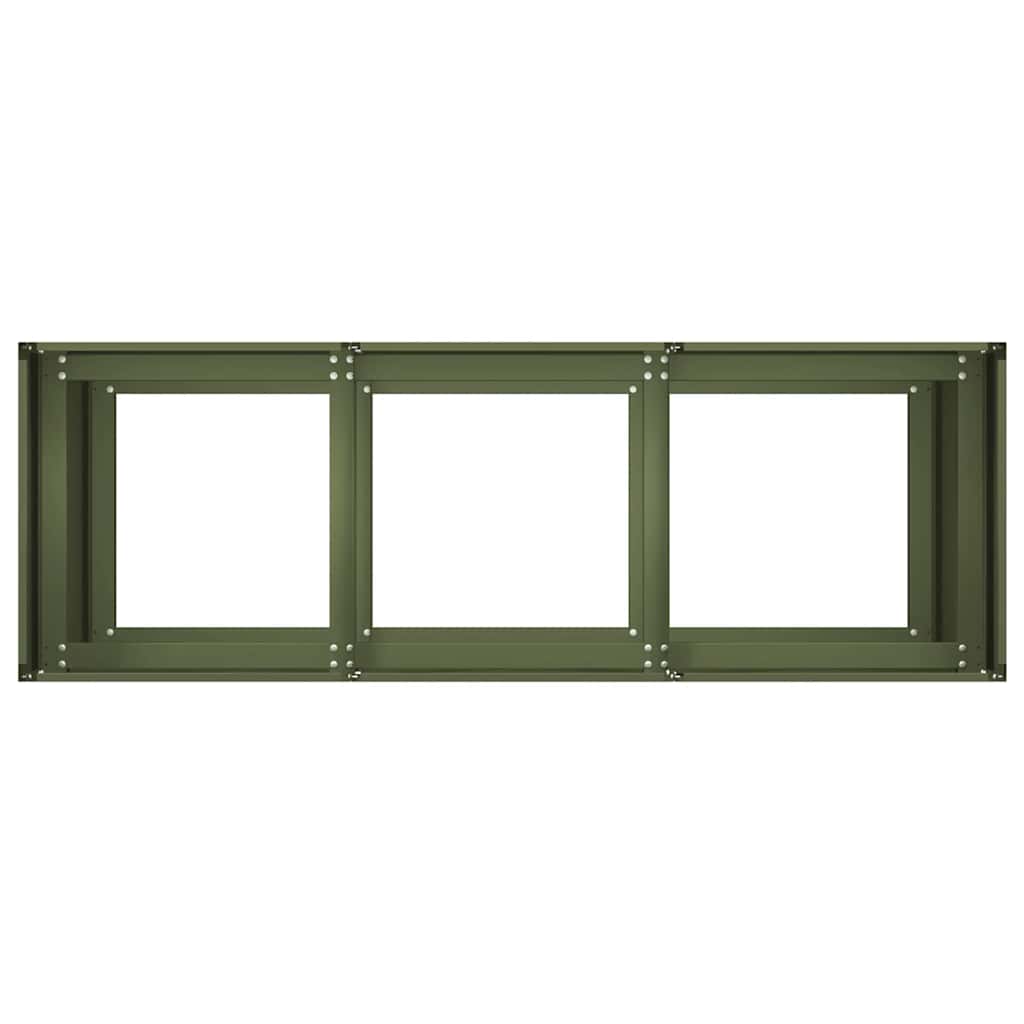 vidaXL Pflanzkübel Olivgrün 120x40x80 cm Kaltgewalzter Stahl