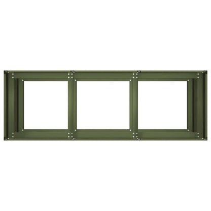 vidaXL Pflanzkübel Olivgrün 120x40x80 cm Kaltgewalzter Stahl
