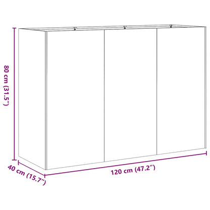 vidaXL Pflanzkübel Olivgrün 120x40x80 cm Kaltgewalzter Stahl