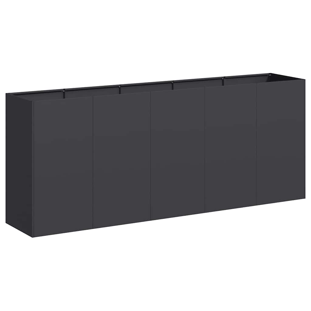 vidaXL Pflanzkübel Schwarz 200x40x80 cm Kaltgewalzter Stahl