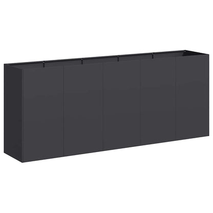 vidaXL Pflanzkübel Schwarz 200x40x80 cm Kaltgewalzter Stahl