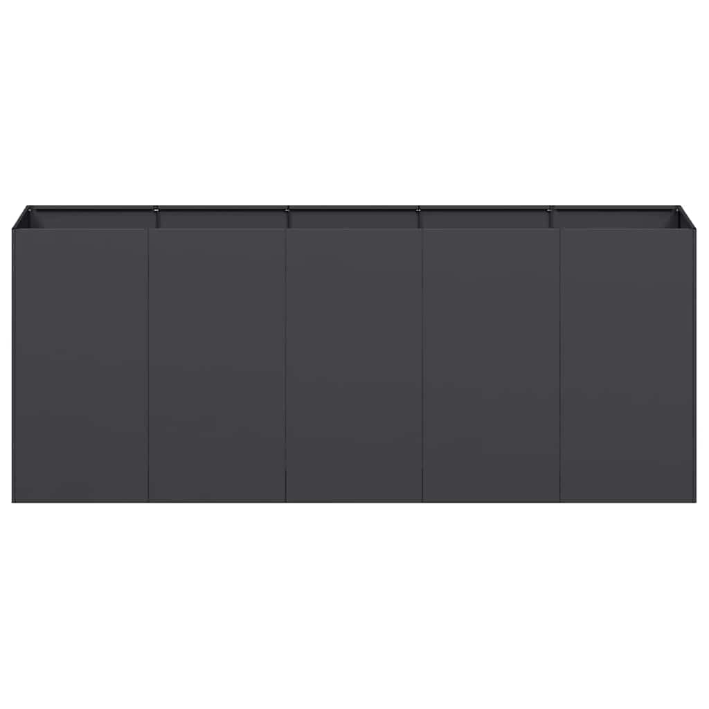 vidaXL Pflanzkübel Schwarz 200x40x80 cm Kaltgewalzter Stahl