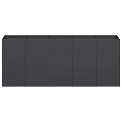 vidaXL Pflanzkübel Schwarz 200x40x80 cm Kaltgewalzter Stahl