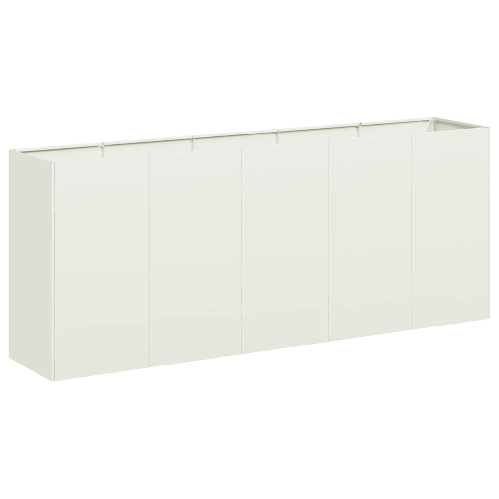vidaXL Pflanzkübel Weiß 200x40x80 cm Kaltgewalzter Stahl