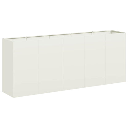 vidaXL Pflanzkübel Weiß 200x40x80 cm Kaltgewalzter Stahl
