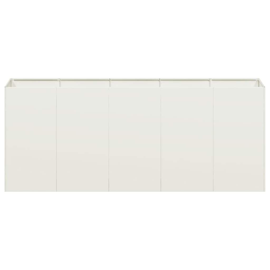 vidaXL Pflanzkübel Weiß 200x40x80 cm Kaltgewalzter Stahl
