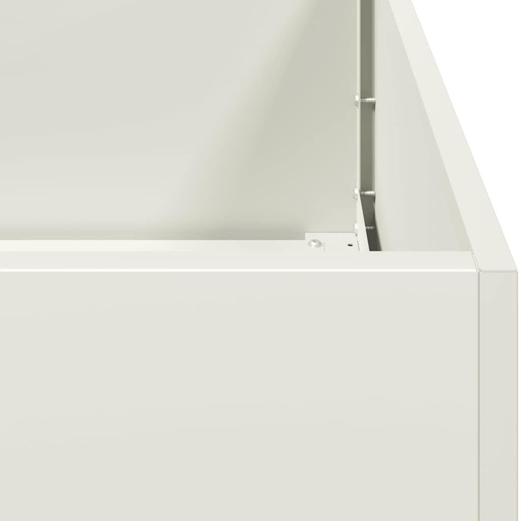vidaXL Pflanzkübel Weiß 200x40x80 cm Kaltgewalzter Stahl