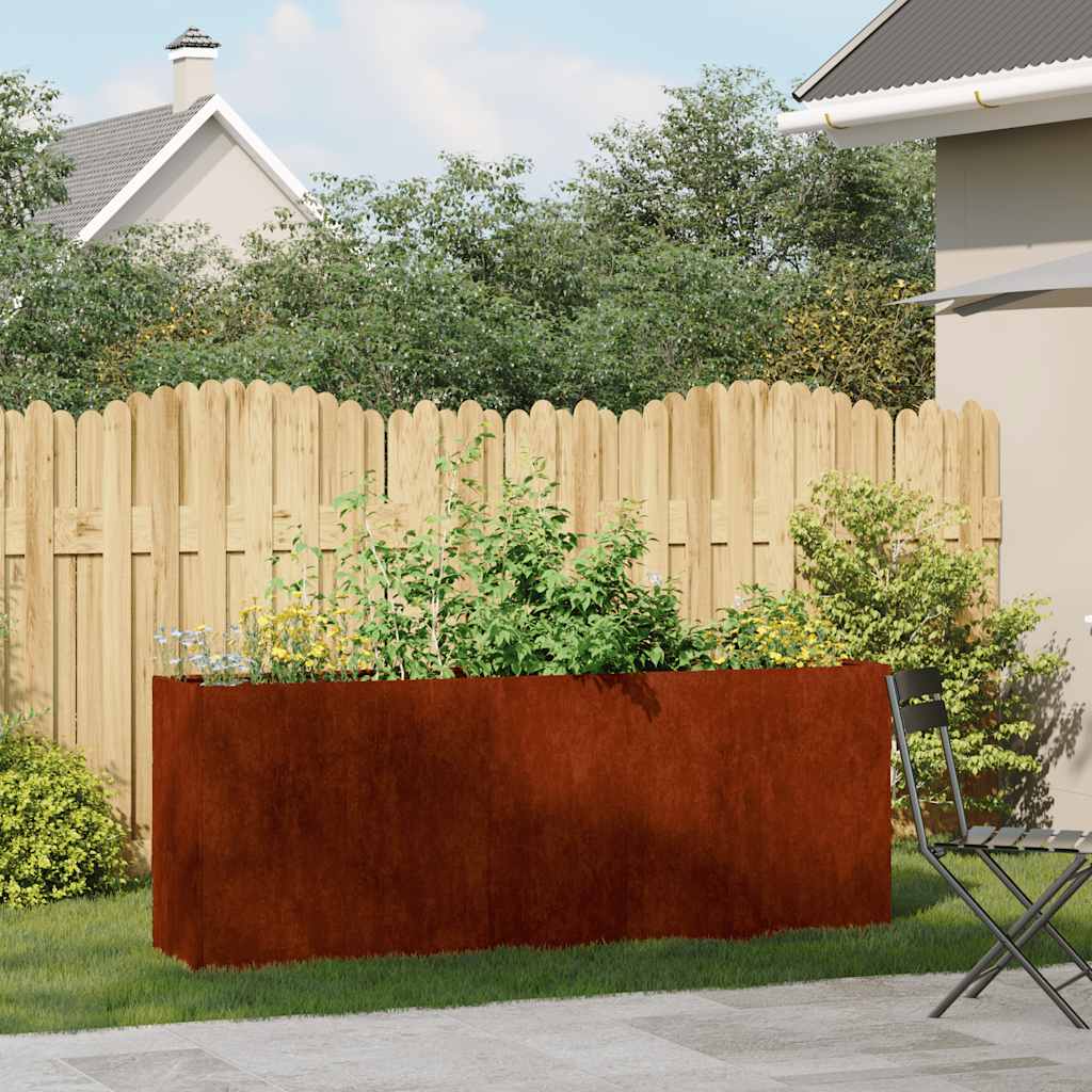 vidaXL Pflanzkübel Rostig 200x40x80 cm Wetterfester Stahl