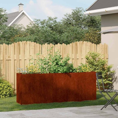 vidaXL Pflanzkübel Rostig 200x40x80 cm Wetterfester Stahl