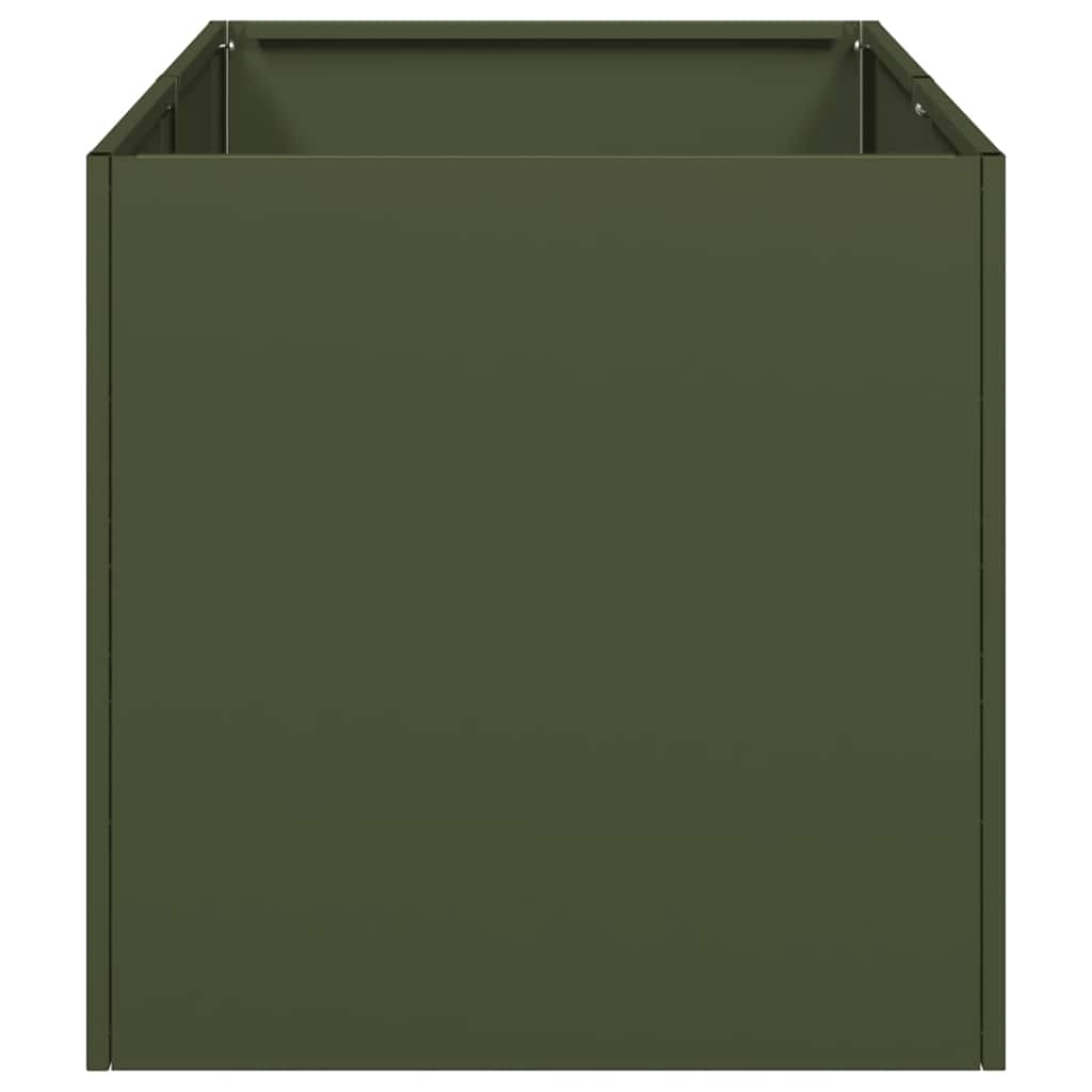 vidaXL Pflanzkübel Olivgrün 40x80x40 cm Kaltgewalzter Stahl