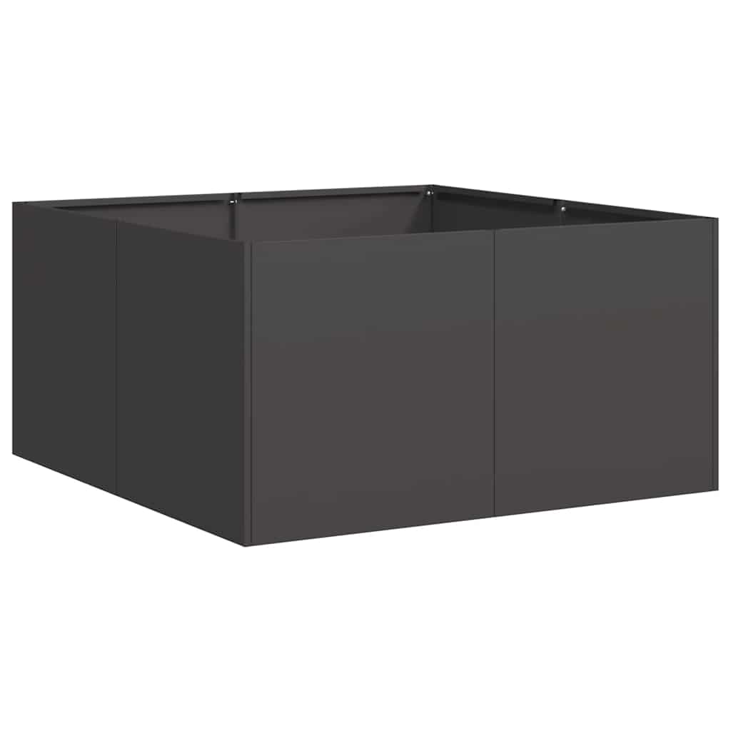 vidaXL Pflanzkübel Schwarz 80x80x40 cm Kaltgewalzter Stahl