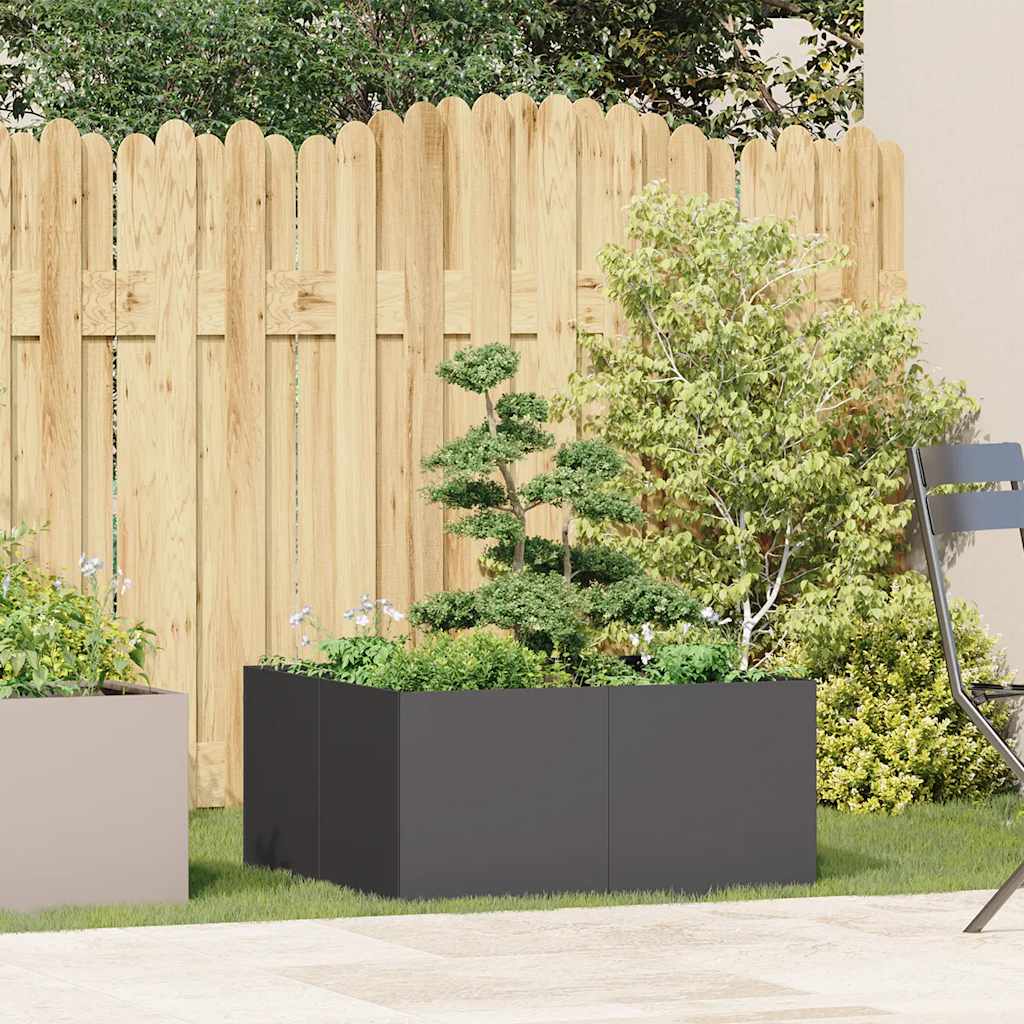vidaXL Pflanzkübel Schwarz 80x80x40 cm Kaltgewalzter Stahl