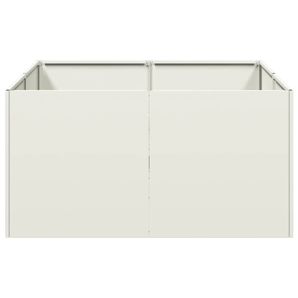 vidaXL Pflanzkübel Weiß 80x80x40 cm Kaltgewalzter Stahl
