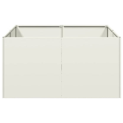 vidaXL Pflanzkübel Weiß 80x80x40 cm Kaltgewalzter Stahl