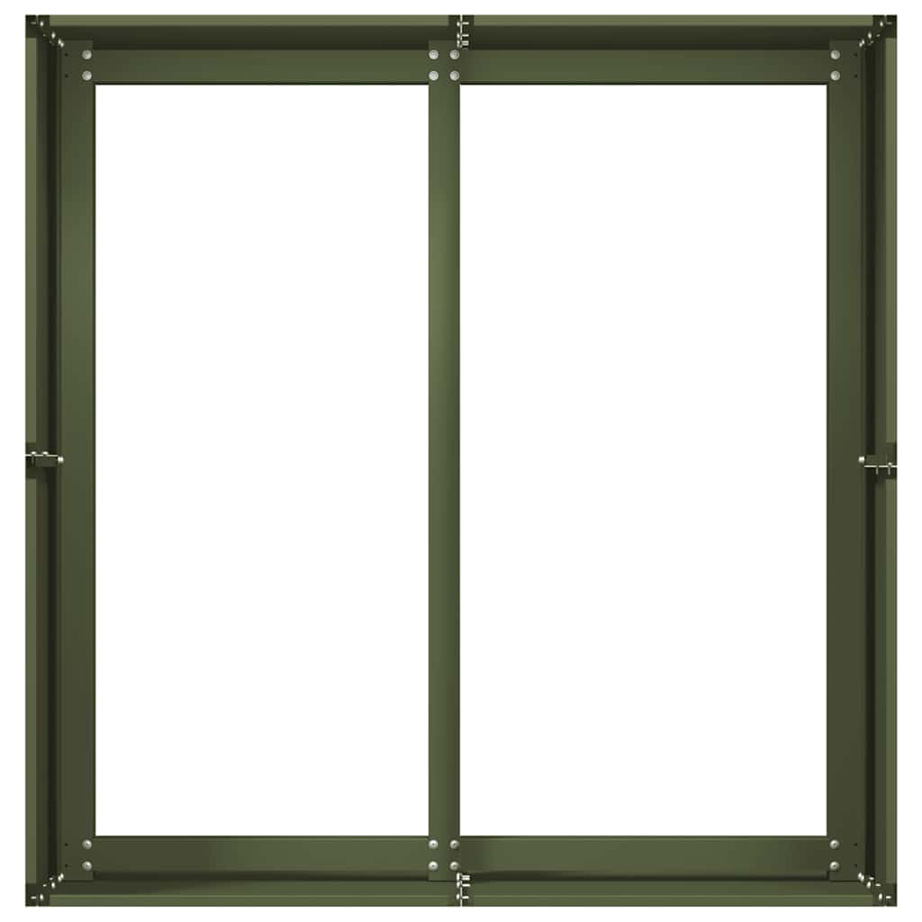 vidaXL Pflanzkübel Olivgrün 80x80x40 cm Kaltgewalzter Stahl