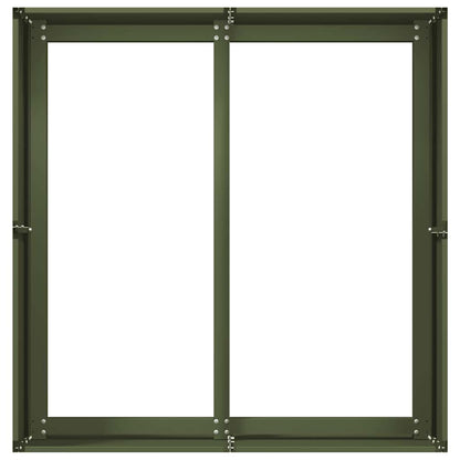 vidaXL Pflanzkübel Olivgrün 80x80x40 cm Kaltgewalzter Stahl