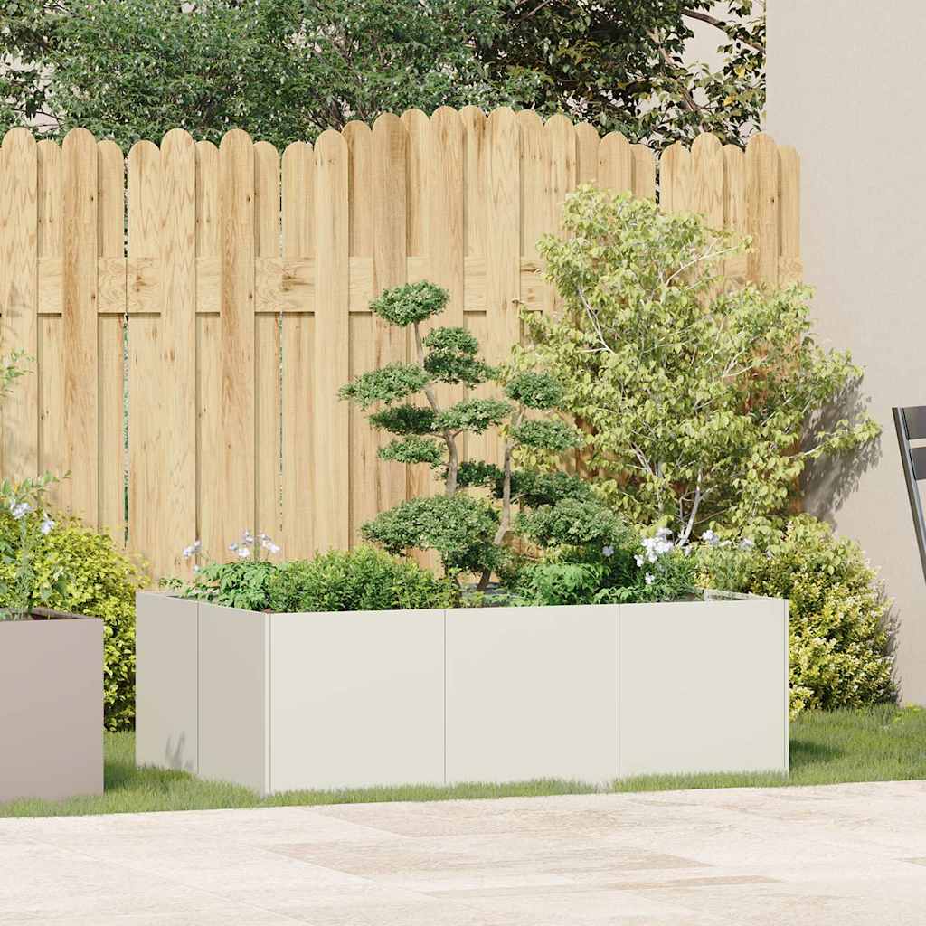 vidaXL Jardinière blanche 120x80x40 cm acier
