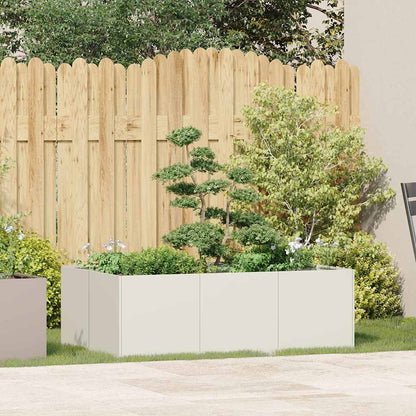 vidaXL Jardinière blanche 120x80x40 cm acier