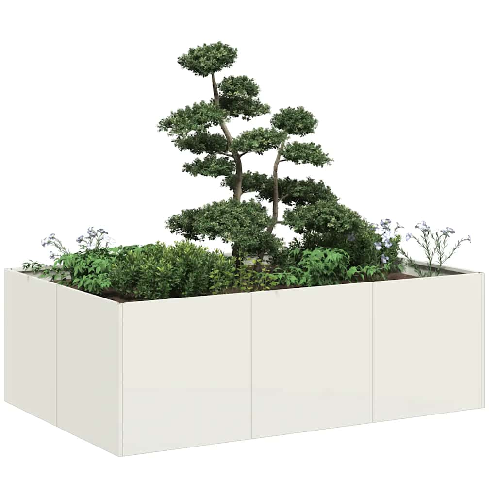 vidaXL Jardinière blanche 120x80x40 cm acier