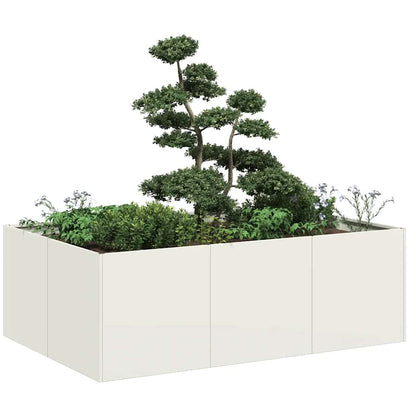 vidaXL Jardinière blanche 120x80x40 cm acier