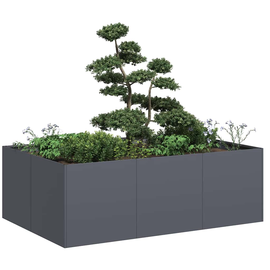 vidaXL Pflanzkübel Anthrazit 120x80x40 cm Stahl