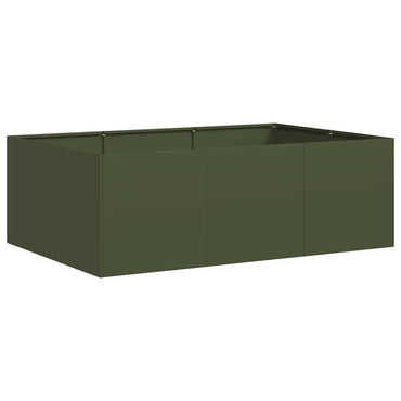 vidaXL Pflanzkübel Olivgrün 120x80x40 cm Stahl