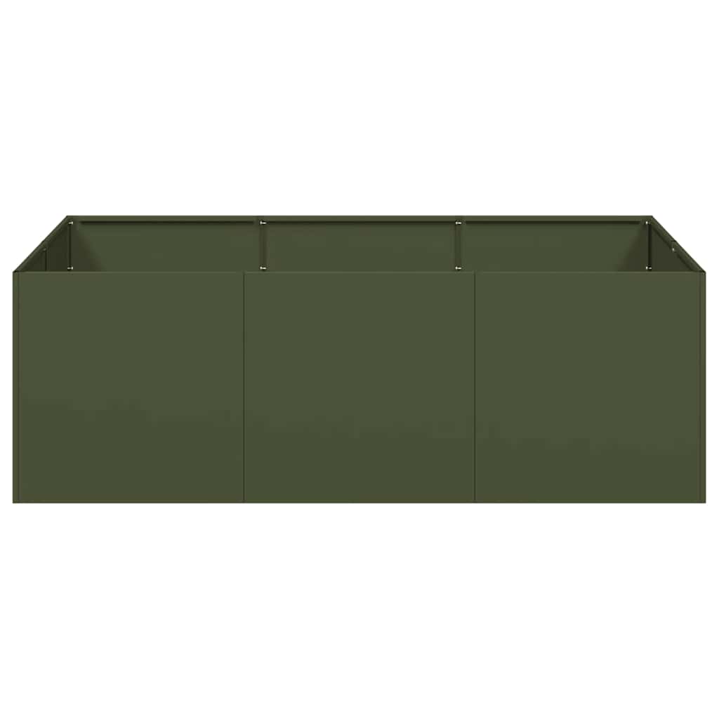 vidaXL Pflanzkübel Olivgrün 120x80x40 cm Stahl