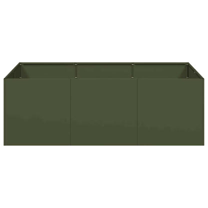 vidaXL Pflanzkübel Olivgrün 120x80x40 cm Stahl
