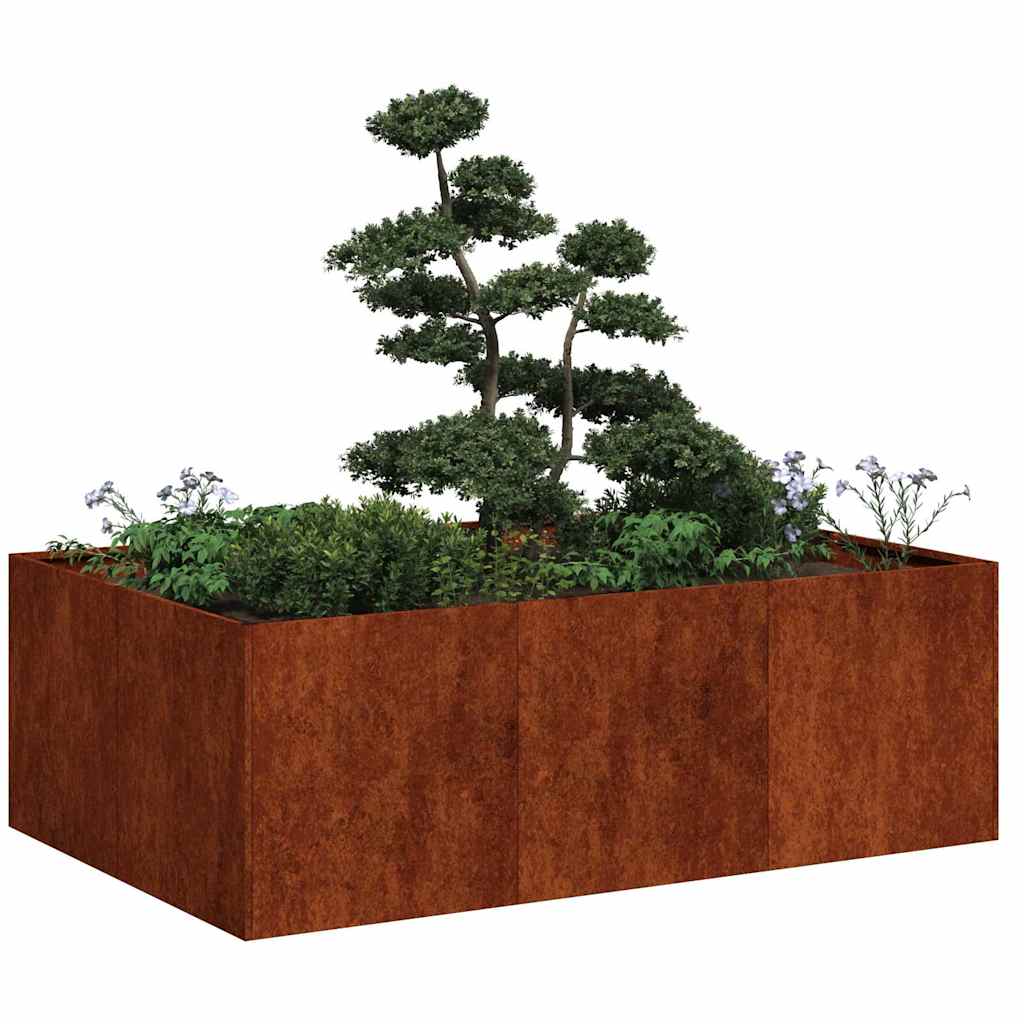 vidaXL Pflanzkübel Rostig 120x80x40 cm Wetterfester Stahl
