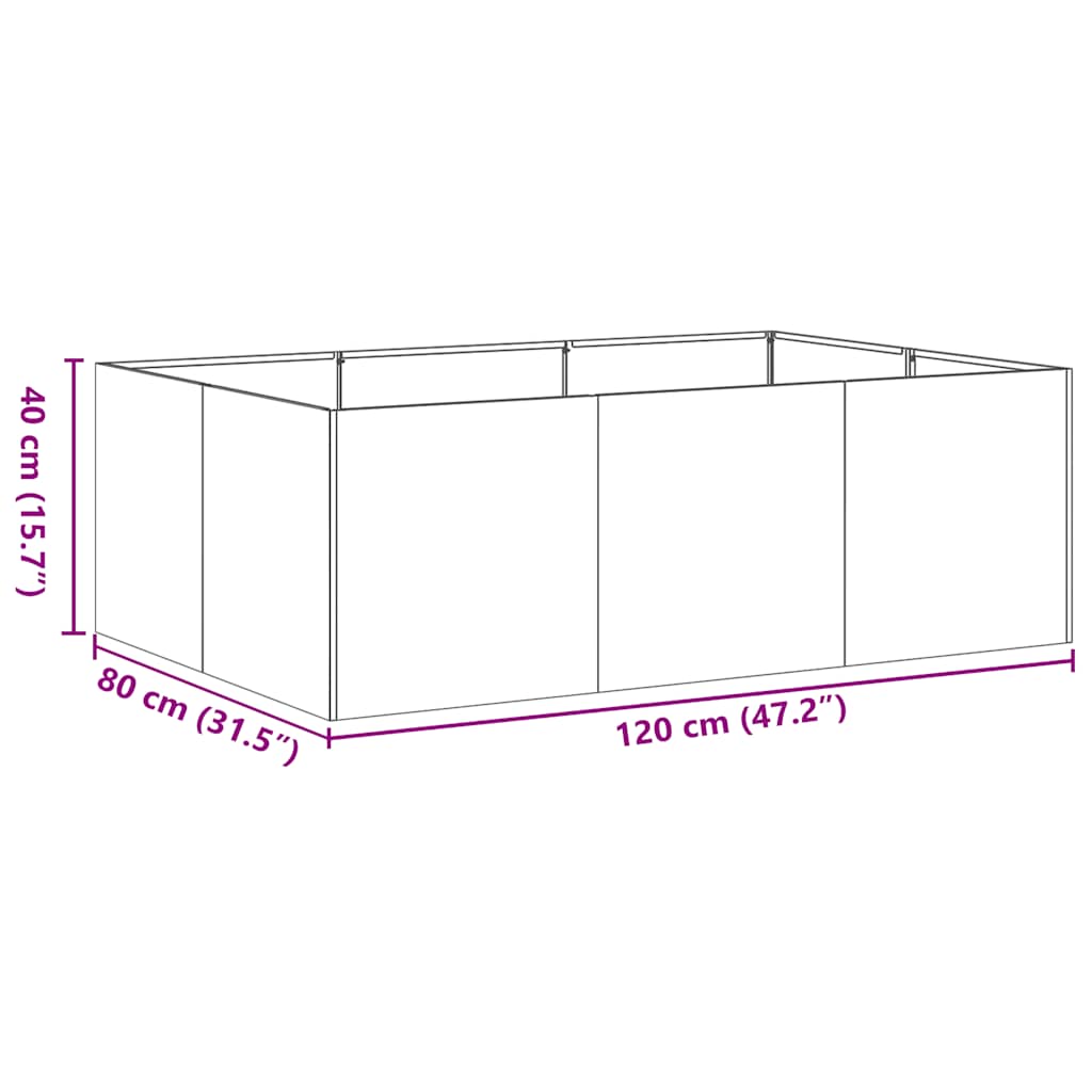 vidaXL Pflanzkübel Rostig 120x80x40 cm Wetterfester Stahl