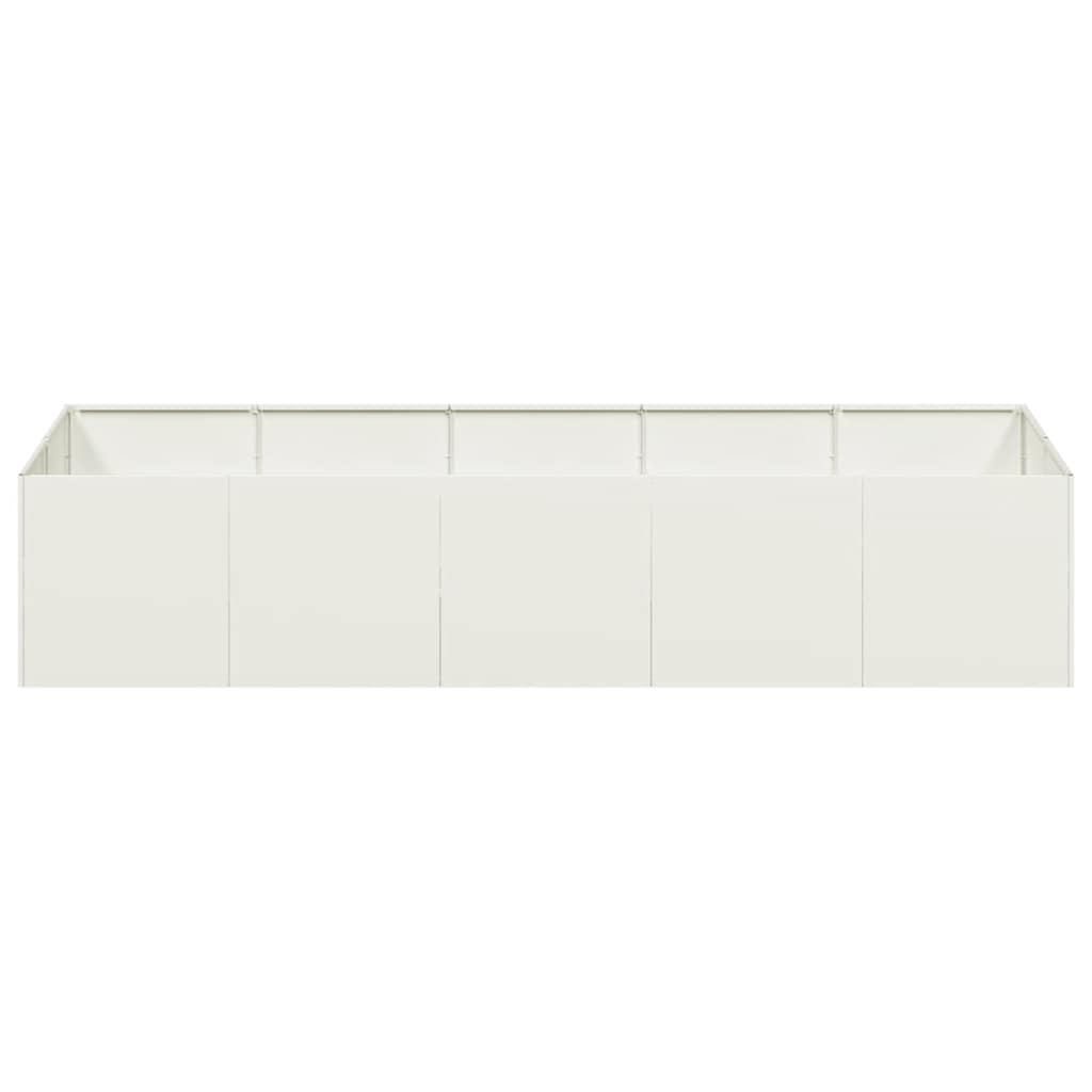 vidaXL Pflanzgefäß Weiß 200x80x40 cm Stahl