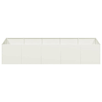 vidaXL Pflanzgefäß Weiß 200x80x40 cm Stahl