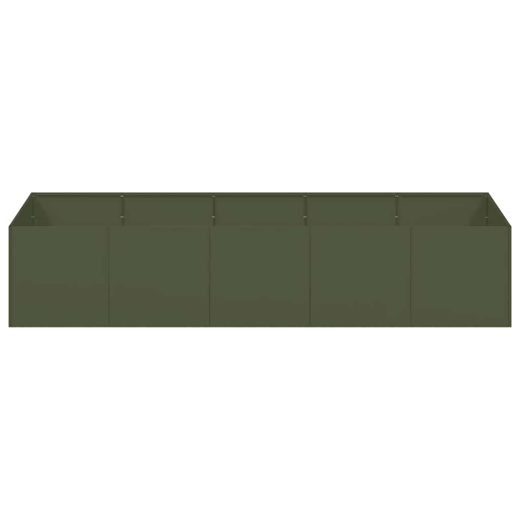 vidaXL Jardinière vert olive 200x80x40 cm acier