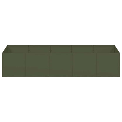 vidaXL Jardinière vert olive 200x80x40 cm acier