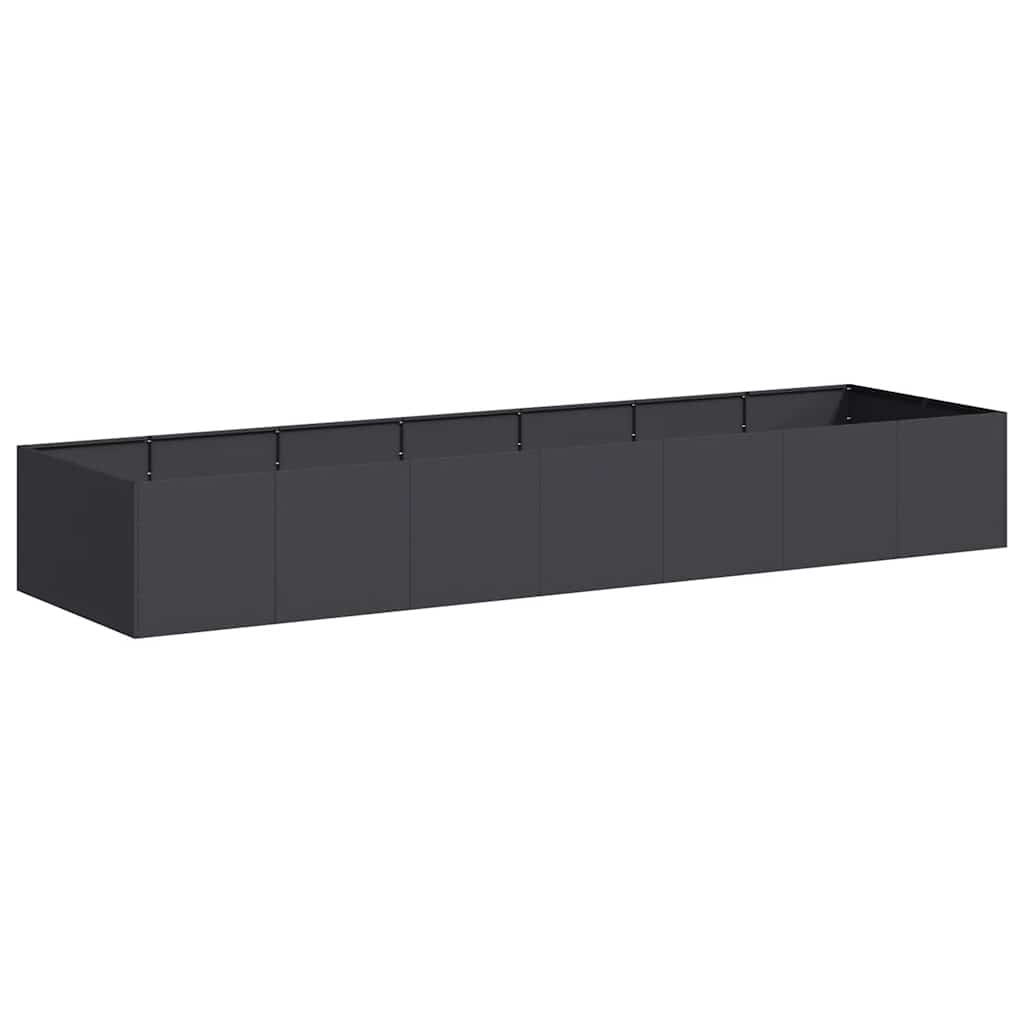 vidaXL Jardinière noire 280x80x40 cm acier