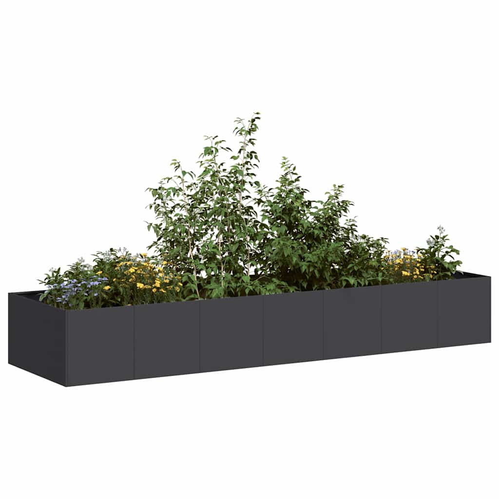vidaXL Jardinière noire 280x80x40 cm acier