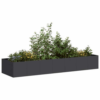 vidaXL Jardinière noire 280x80x40 cm acier
